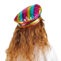 Карнавальная шляпа &laquo;Фуражка&raquo; радужная, с пайетками, р. 56&ndash;58