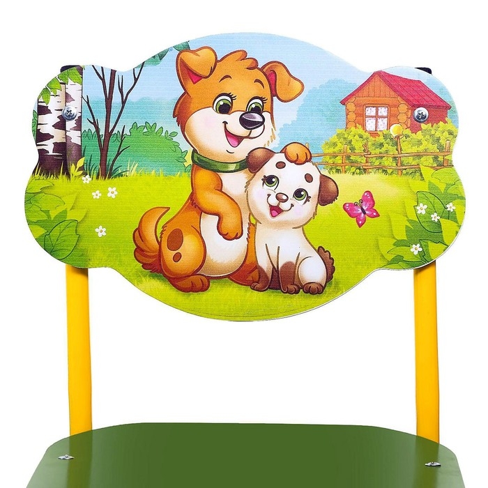 Стул детский &laquo;Мама и малыш&raquo;, регулируемый, цвет зелёный, жёлтый