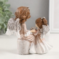Сувенир полистоун "Мама-ангел с дочкой" 11,5х7х12 см
