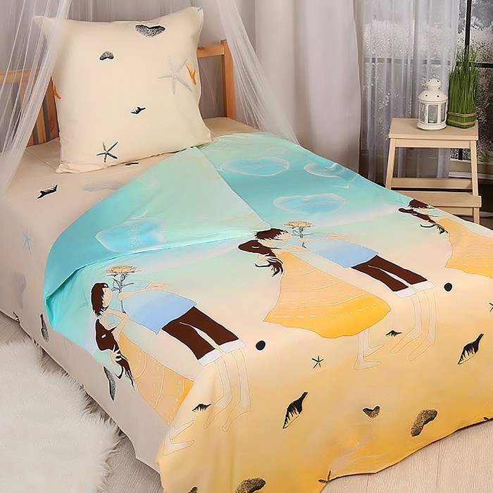 Комплект постельного белья АДЕЛЬ «Признание» 1,5сп, 145х214 см, 145х214 см, 70х70см -1шт, поплин 110г/м, хлопок Комплект постельного белья АДЕЛЬ «Признание» 1,5сп, 145х214 см, 145х214 см, 70х70см -1шт, поплин 110г/м, хлопок