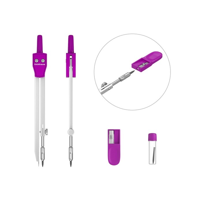 Готовальня ErichKrause S-Cool, 3 предмета, максимальный радиус 21 см, в футляре, европодвес, микс Готовальня ErichKrause S-Cool, 3 предмета, максимальный радиус 21 см, в футляре, европодвес, микс