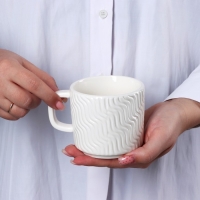 Кружка керамическая «Геометрия» белая, 260 мл, цвет белый Кружка керамическая «Геометрия» белая, 260 мл, цвет белый