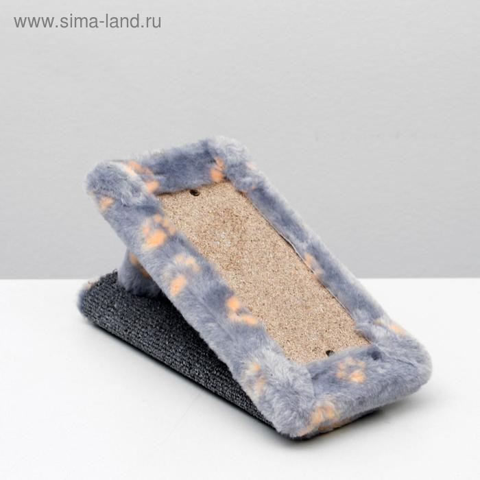 Когтеточка Когтеточка "Горка" мини-версия, 29 х 14 х 14 см, ковролин, серая с лапками