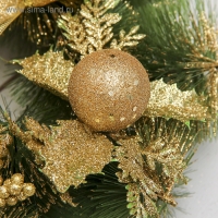 Венок новогодний d-28 см "С бантиком" золотые ягодки Венок новогодний d-28 см "С бантиком" золотые ягодки