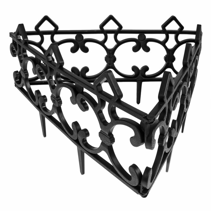 Ограждение декоративное, 30 × 290 см, 5 секций, пластик, чёрное, «Парковый» Ограждение декоративное, 30 × 290 см, 5 секций, пластик, чёрное, «Парковый»