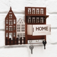 Ключница настенная с полкой и карманом &laquo;Home&raquo;, классика, 23 х 17,5 см.