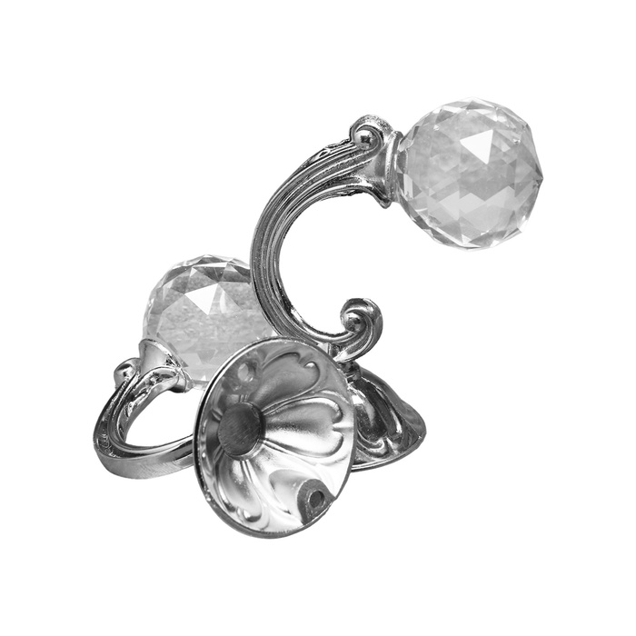 Крючок для штор KS008, однорожковый, цвет хром