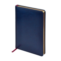 Ежедневник недатированный А5+, 136 листов SIDNEY NEBRASKA, твёрдая обложка, искусственная кожа, ляссе, золотой обрез, блок 70 г/м2, синий