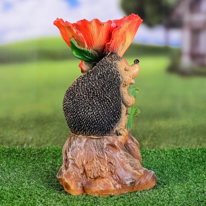 Садовая фигура - поилка Садовая фигура - поилка "Ежик на пне" 26см