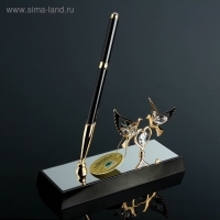 Ручка на подставке «Голуби», 16×6×19 см, с кристаллами Ручка на подставке «Голуби», 16×6×19 см, с кристаллами