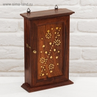 Ключница дерево "Цветы с сердечками" 6х16х24 см Ключница дерево "Цветы с сердечками" 6х16х24 см