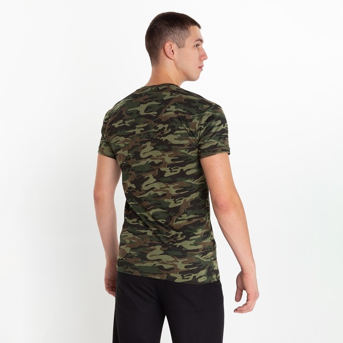 Футболка мужская, цвет зелёный/камуфляж, размер 48 Футболка мужская, цвет зелёный/камуфляж, размер 48
