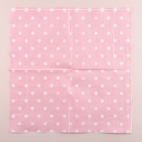 Салфетки бумажные &laquo;Горох&raquo;, набор 20 шт., 33х33 см, цвет красный