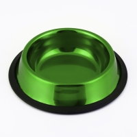 Миска с нескользящим основанием декоративная цветная, 230 мл, зелёная Миска с нескользящим основанием декоративная цветная, 230 мл, зелёная