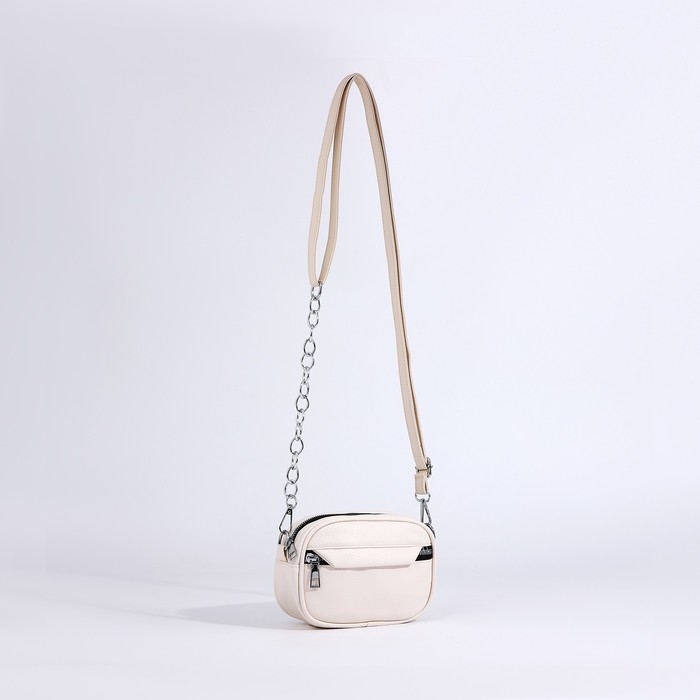 Сумка кросс-боди на молнии, цвет бежевый