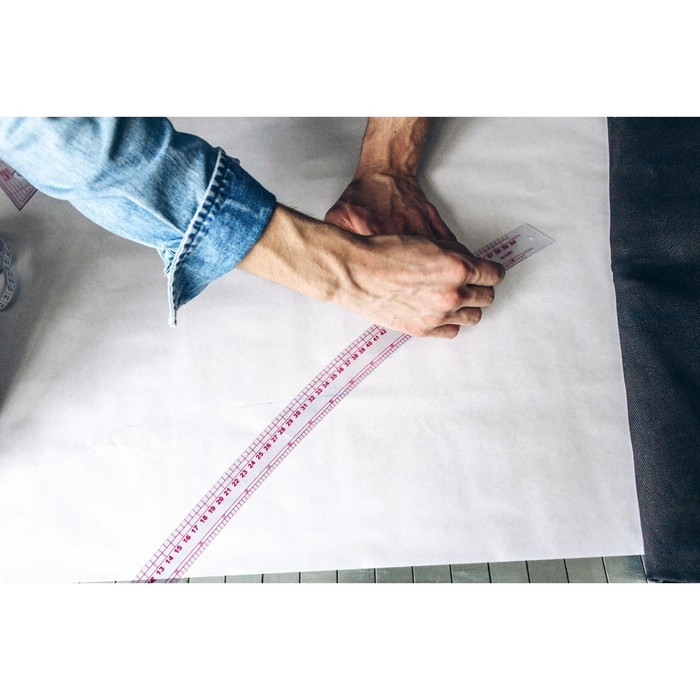 Лекало портновское метрическое &laquo;Сабля&raquo;, 62 &times; 6 см, толщина 0,5 мм, цвет прозрачный