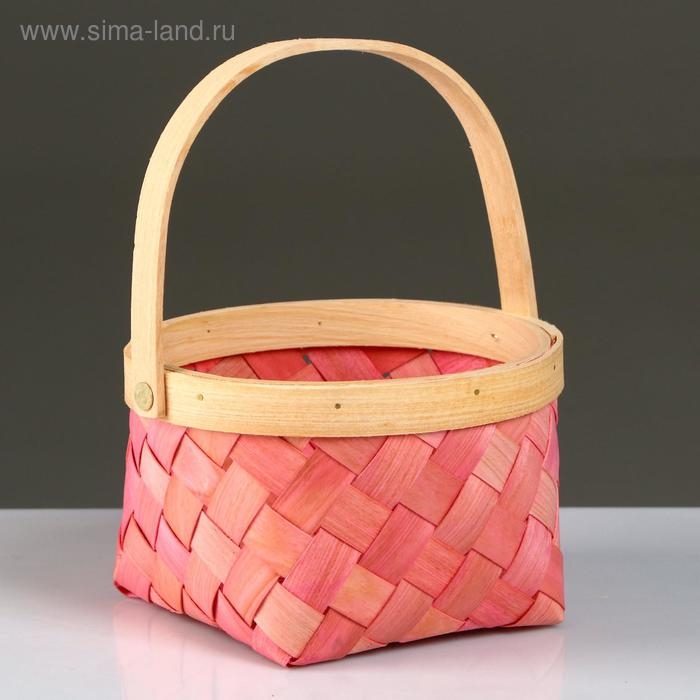 Набор корзин плетеных, секвойя, D22х13/28 см, D17х11/24 см, 2 шт., розовый