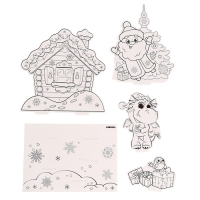 Новый год! Набор для творчества 3 в 1 &laquo; 3D-раскраска. Весёлый праздник&raquo;