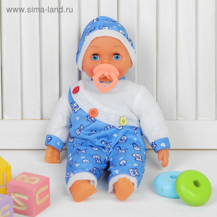 Игрушка «Пупс», говорящая, с соской, 4 звука, цвета МИКС Игрушка «Пупс», говорящая, с соской, 4 звука, цвета МИКС