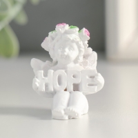 Сувенир полистоун "Белоснежный ангел с надписью в руках" МИКС 4х3х3 см