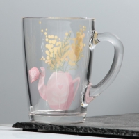 Кружка стеклянная &laquo;Мимозы&raquo;, 300 мл
