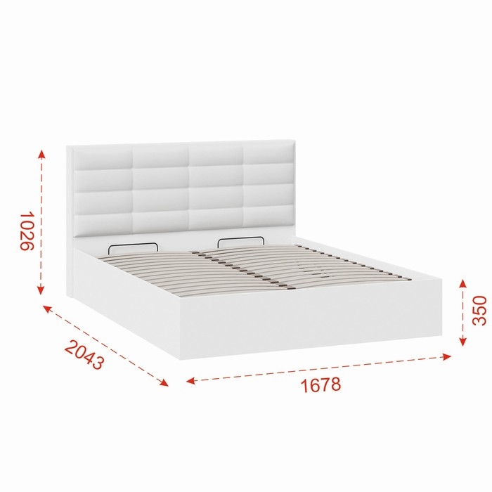 Кровать Агата с ортопедическим основанием и ПМ 1600х2000 белая Кровать Агата с ортопедическим основанием и ПМ 1600х2000 белая