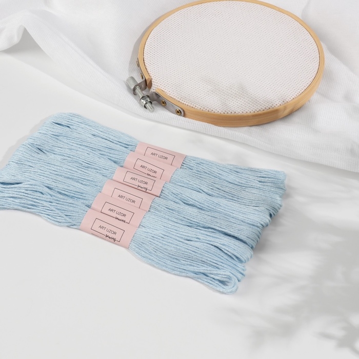 Набор ниток мулине №3841, 8 &plusmn; 1 м, 6 шт, цвет бледно-голубой