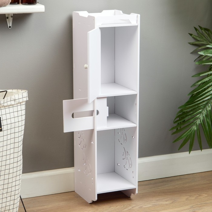 Пенал для ванной комнаты, напольный, 20 х 24 х 80 см, пластик