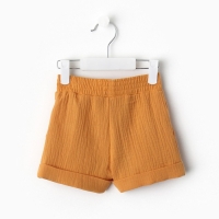 Костюм (футболка и шорты ) детский KAFTAN "Муслин", р.28 (86-92см) белый/горчичный