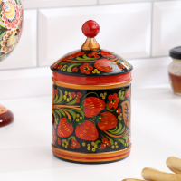 Кадочка, средняя, 9×14 см, хохлома, микс Кадочка, средняя, 9×14 см, хохлома, микс