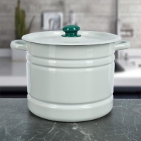 Мантоварка-позница эмалированная, 9 л, 3 вставки, цвет белый