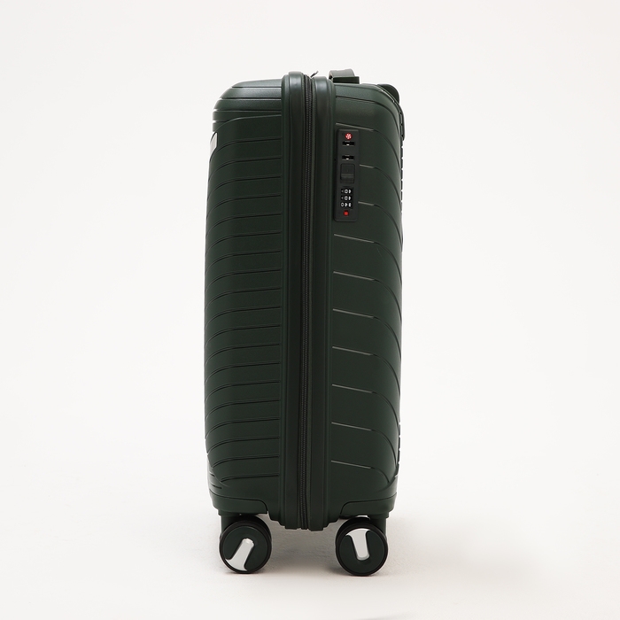 Чемодан средний 69 л (M), отдел на молнии, кодовый замок, 4 колеса, цвет зелёный