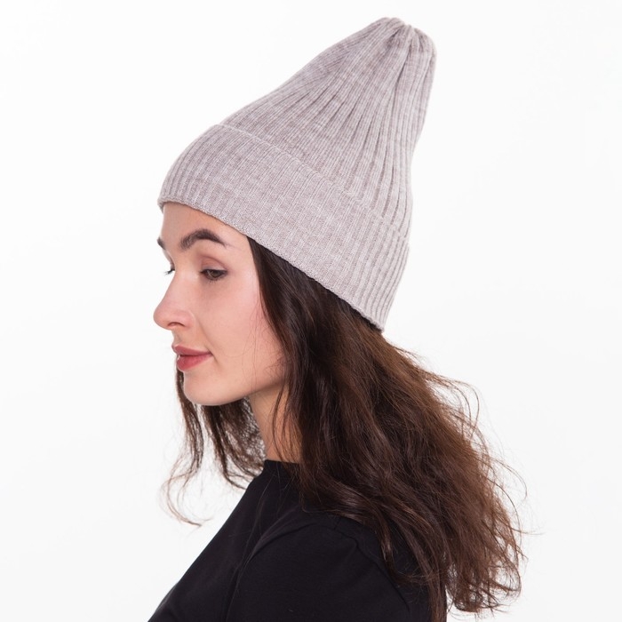 Шапка женская зимняя, цвет бежевый, размер 52-56 Шапка женская зимняя, цвет бежевый, размер 52-56