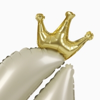 Шар фольгированный 42" «Цифра 4 с короной» на подставке, цвет взбитые сливки Шар фольгированный 42" «Цифра 4 с короной» на подставке, цвет взбитые сливки