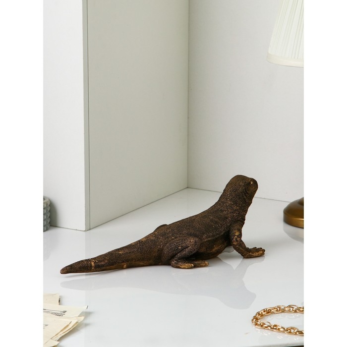 Фигура &laquo;Варан&raquo;, полистоун, 14 см, цвет золото