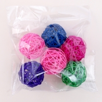 Шар декоративный из лозы, набор 6 шт, размер 1 шт 5 см, цвет МИКС