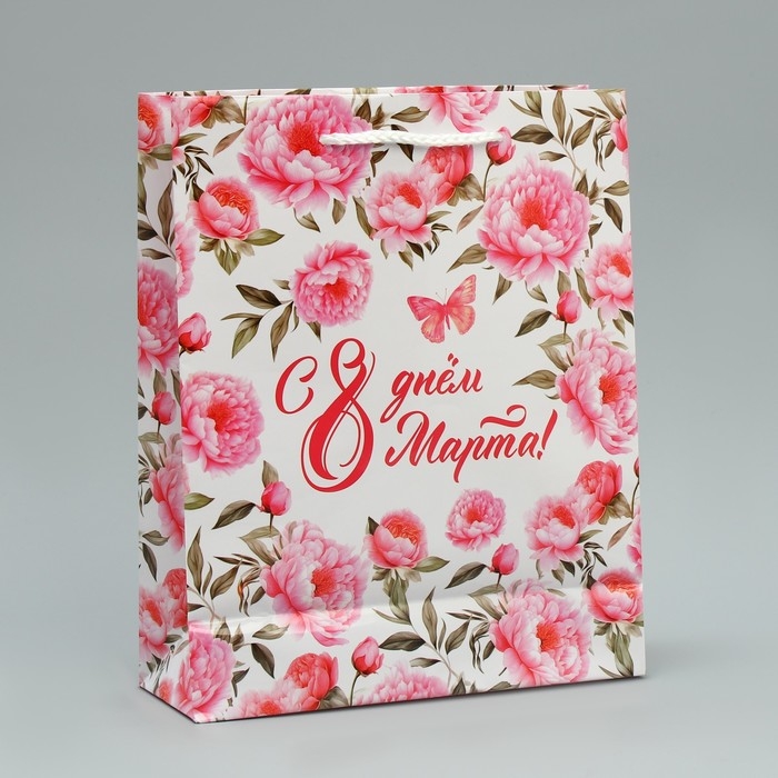 Пакет подарочный ламинированный, упаковка, &laquo;8 марта&raquo;, ML 21 х 25 х 8 см