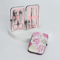 Набор маникюрный «Нежные пионы», 7 предметов, в футляре Набор маникюрный «Нежные пионы», 7 предметов, в футляре