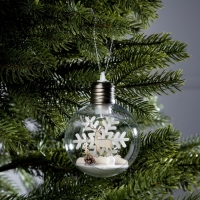 Ёлочный шар «Снежный пейзаж», батарейки, 1 LED, свечение тёплое белое Ёлочный шар «Снежный пейзаж», батарейки, 1 LED, свечение тёплое белое