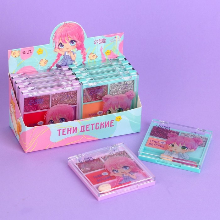 Тени детские &laquo;&lrm;Милота&raquo;&lrm;, 4 цвета