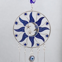 Музыка ветра металл "Месяц в солнце" от сглаза 5 колокольчиков 22 см Музыка ветра металл "Месяц в солнце" от сглаза 5 колокольчиков 22 см