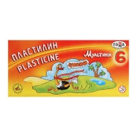Пластилин 6 цветов 120 г, "Гамма" "Мультики", со стеком Пластилин 6 цветов 120 г, "Гамма" "Мультики", со стеком