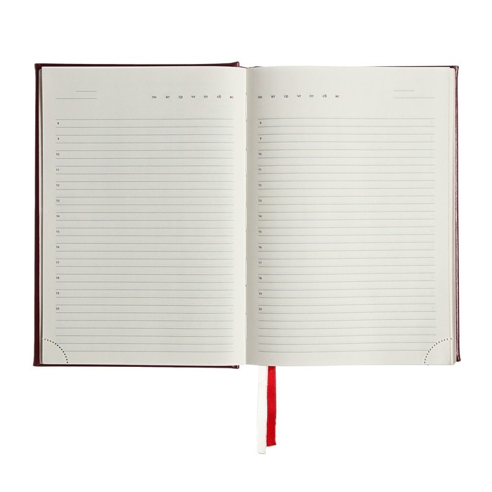 Ежедневник недатированный A5, 160 листов, deVENTE.Symbol, твёрдая обложка из искусственной кожи с поролоном, золотой срез, блок 70 г/м2, бордовый