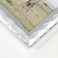 Фоторамка пластик 10х15 см "3D ромбы на серебре" 18,2х13,2 см