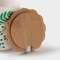 Кружка керамическая с ложкой «Гербарий», 350 мл, цвет белый Кружка керамическая с ложкой «Гербарий», 350 мл, цвет белый