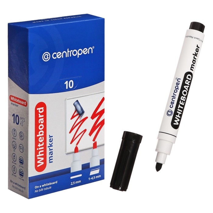 Маркер для доски 5.0 мм Centropen 8559, лин 2,5мм/1-4,6мм, черный