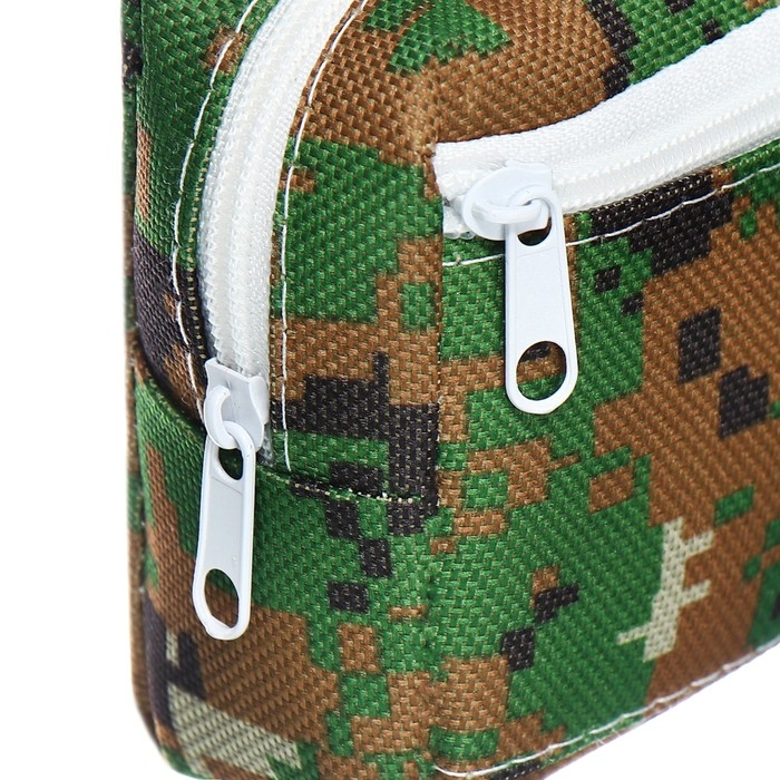 Пенал мягкий 2 отделения, 80 х 210 х 40 мм, объёмный, Calligrata Пенал мягкий 2 отделения, 80 х 210 х 40 мм, объёмный, Calligrata "Миллитари", хаки