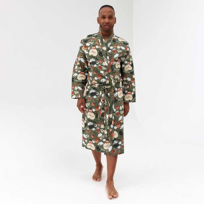 Халат мужской удлиннный Этель "Генеральская банька" размер 46-48, вафля 200г/м2, 100% хлопок