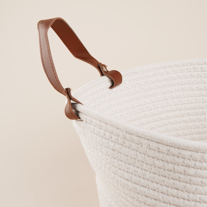 Корзина для хранения SL Home &laquo;Луиза&raquo;, плетёная ручной работы, 33&times;33&times;16 см, цвет белый