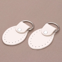 Петля пришивная для сумки, с полукольцом, пара, 7,5 &times; 4 см, цвет молочный/серебряный